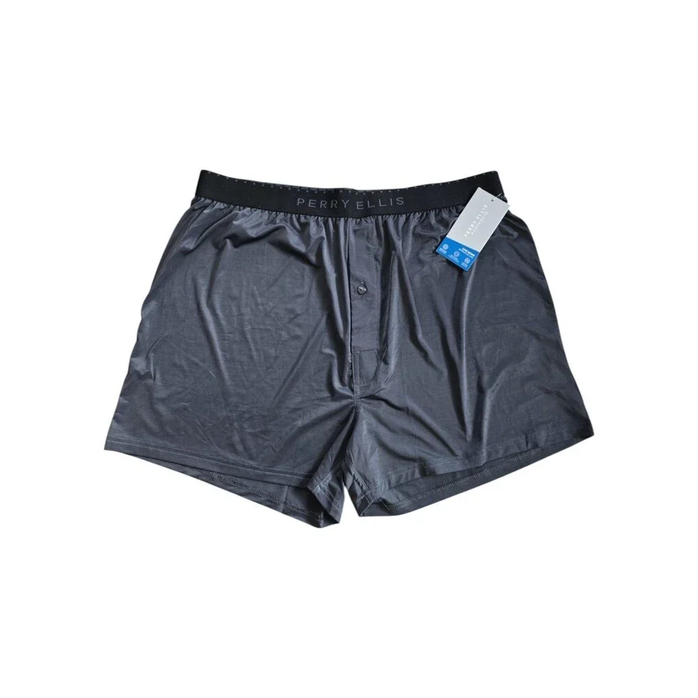 Perry Ellis Men's Luxe Solid Boxer Shorts 163009-BLEB Sz XL NWT